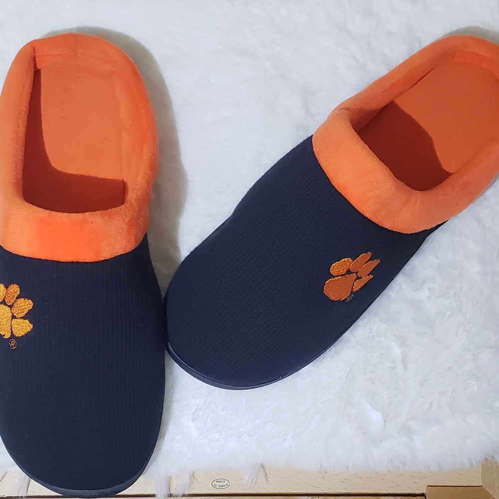 Cozy Orange and Black Slippers Clemson Tigers Paw Print Fans Game Day Collects